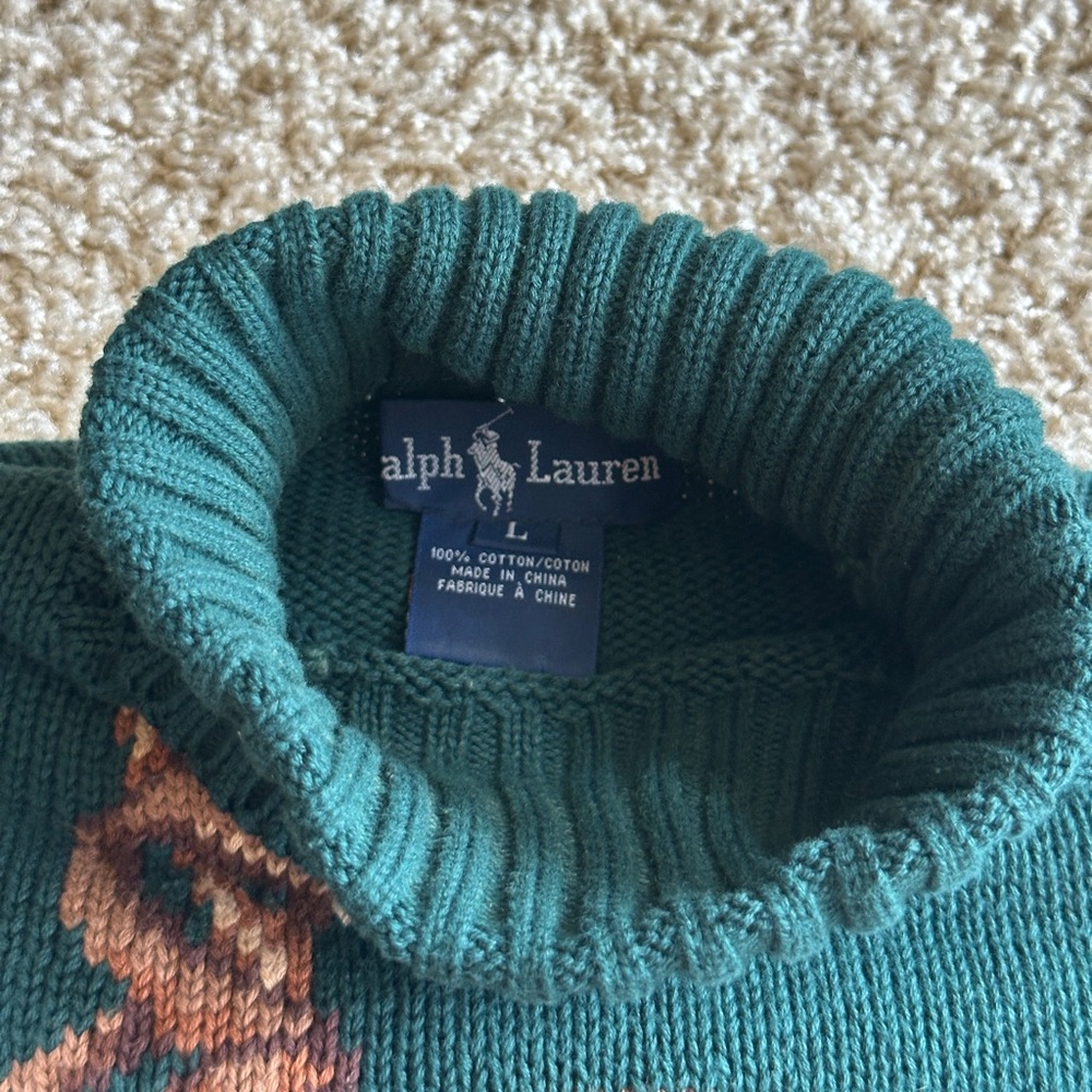 EXTREMELY RARE - 70s POLO RALPH LAUREN Equestrian Saddle/Clubs Knit Sweater - Picture 11 of 14